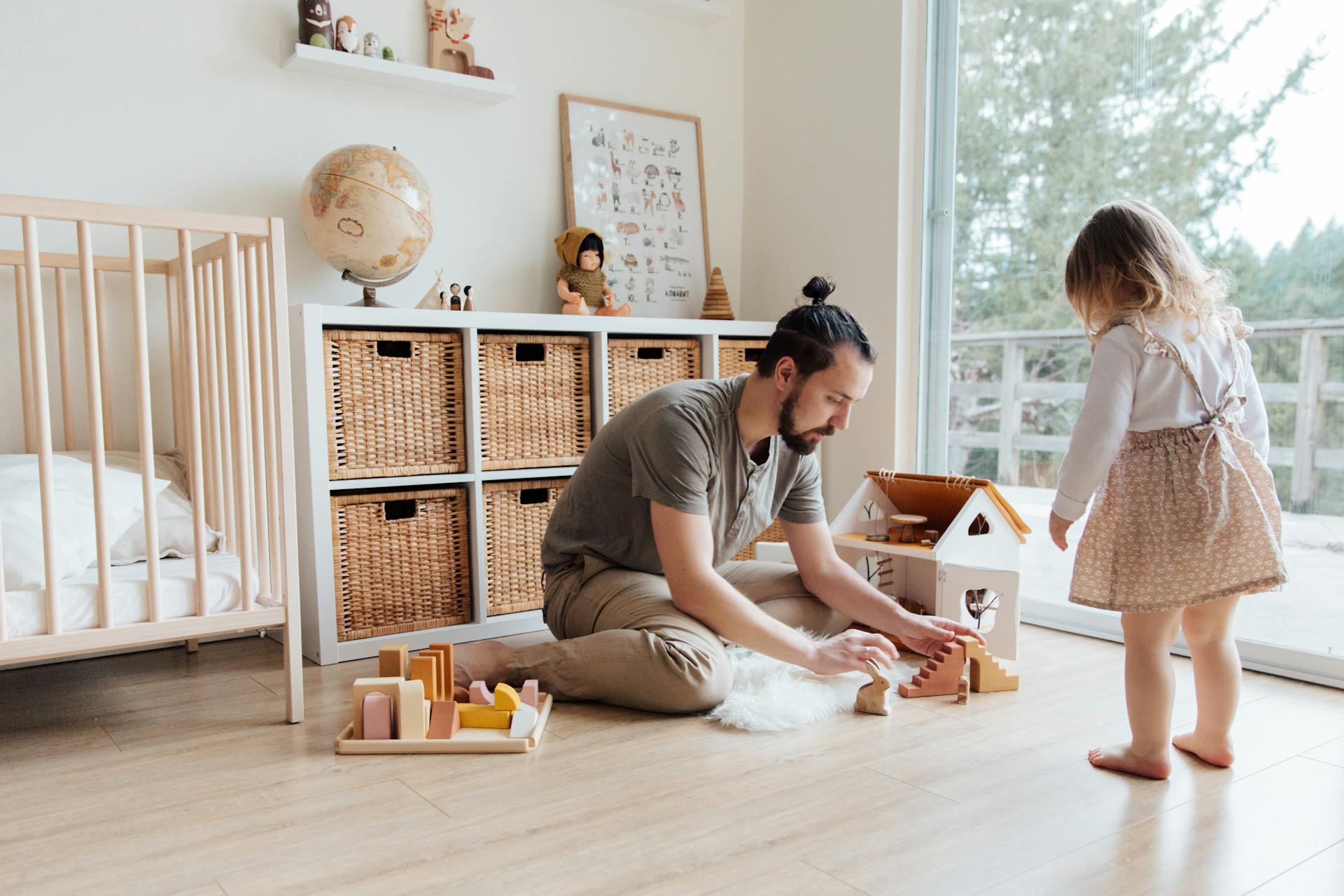 dad and daughter playing